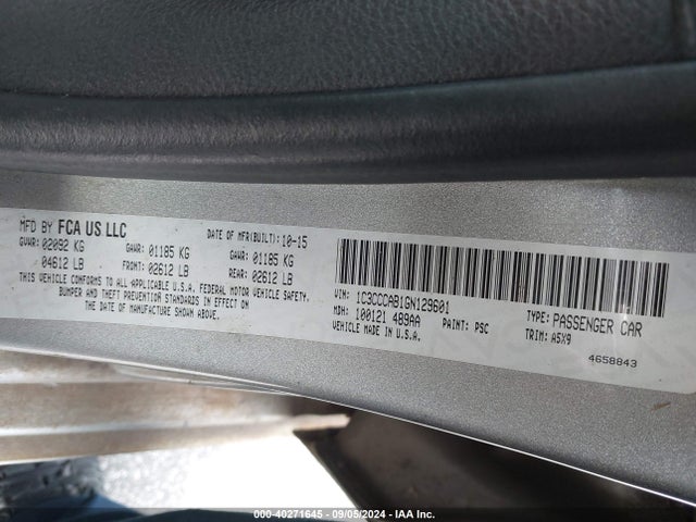 Chrysler 200 Limited 2016 1C3CCCAB1GN129601 Image 9