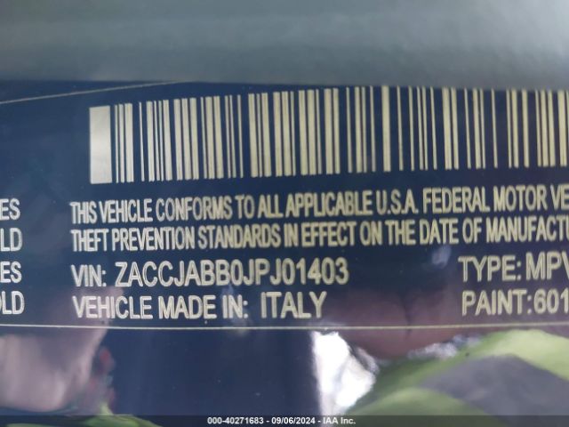 ZACCJABB0JPJ01403 Jeep Renegade Latitude Fwd