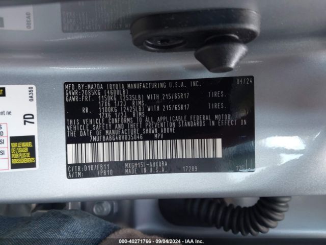 7MUFBABG4RV035046 Toyota Corolla Cross Hybrid S