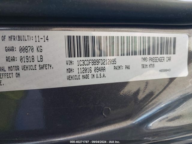 1C3CDFBB9FD212095 Dodge DART SXT