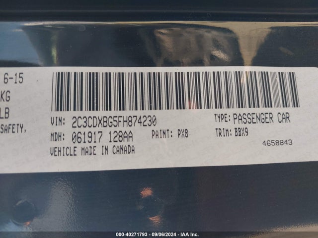 Dodge Charger Se 2015 2C3CDXBG5FH874230 Image 9