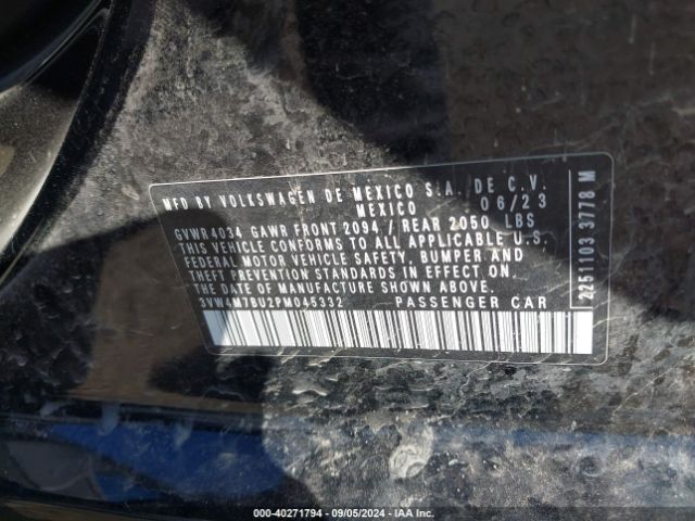 3VW4M7BU2PM045332 Volkswagen Jetta 1.5t S