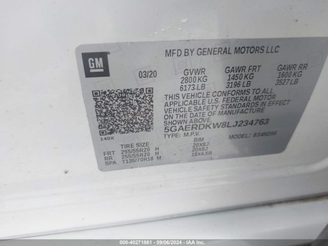 5GAERDKW8LJ234763 Buick Enclave Fwd Avenir