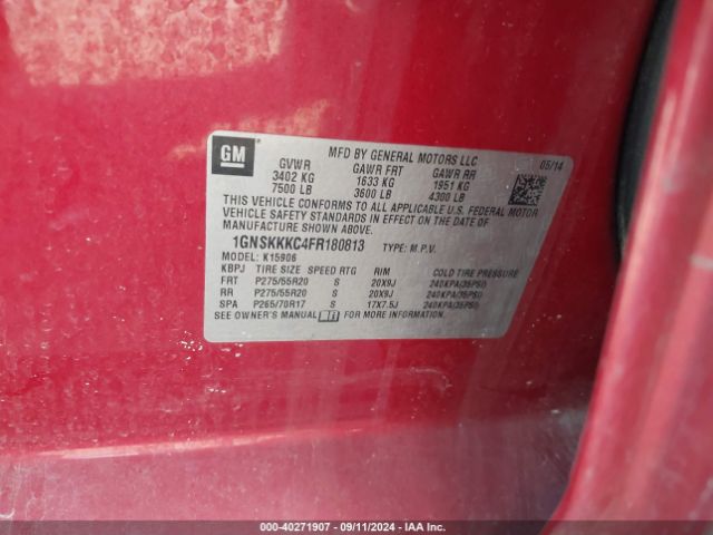 1GNSKKKC4FR180813 Chevrolet Suburban 1500 Ltz