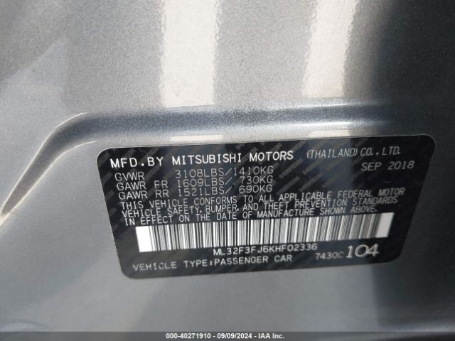 ML32F3FJ6KHF02336 Mitsubishi Mirage G4 Es