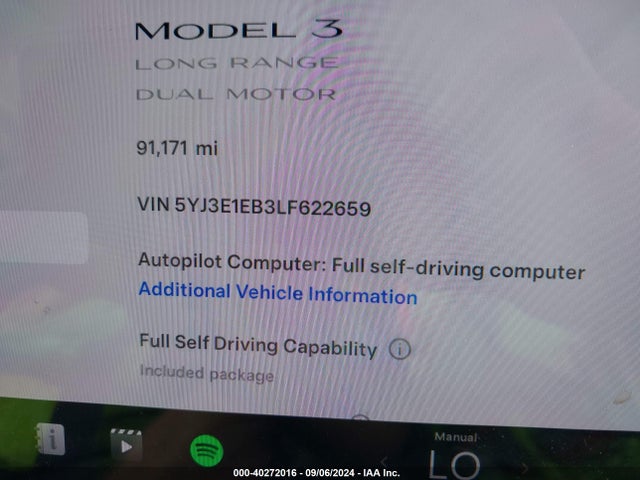 2020 TESLA MODEL 3 5YJ3E1EB3LF622659 Photo 6