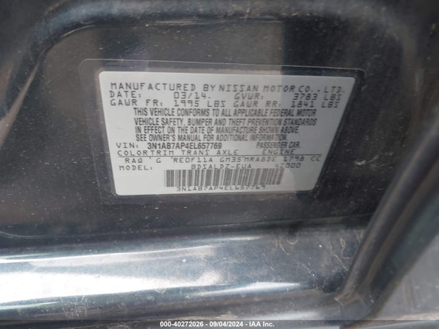 Nissan SENTRA SV 2014 3N1AB7AP4EL657769 Image 9