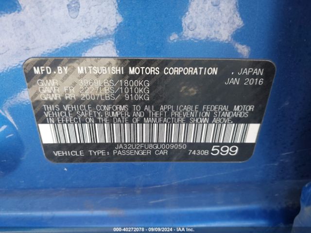 JA32U2FU8GU009050 Mitsubishi LANCER ES