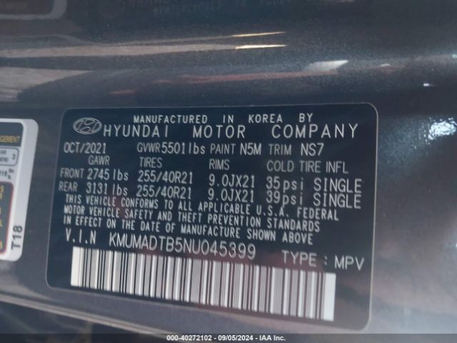 KMUMADTB5NU045399 Genesis Gv70 2.5t Awd
