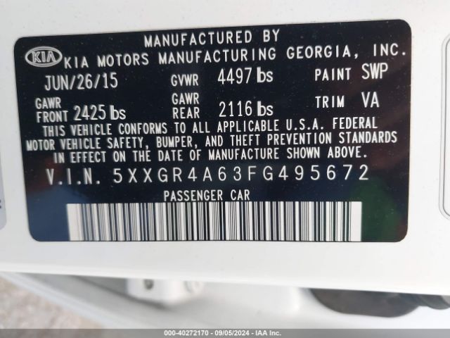 5XXGR4A63FG495672 KIA Optima Sx Turbo