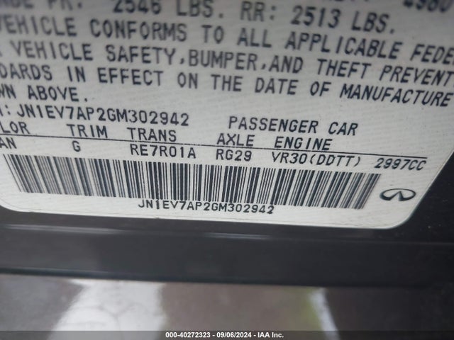 JN1EV7AP2GM302942 Infiniti Q50 3.0t Premium