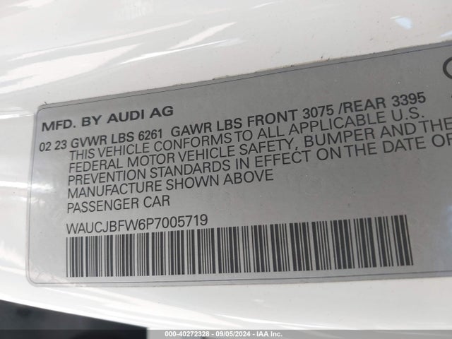 WAUCJBFW6P7005719 Audi E-tron Gt Premium Plus Quattro