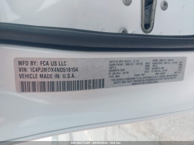 1C4PJMDX4ND518154 Jeep Cherokee Limited 4x4