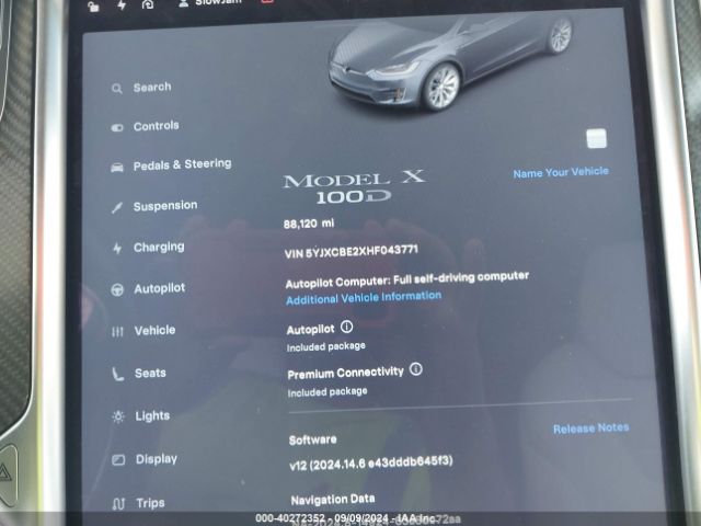 5YJXCBE2XHF043771 Tesla Model X 100d/75d/90d