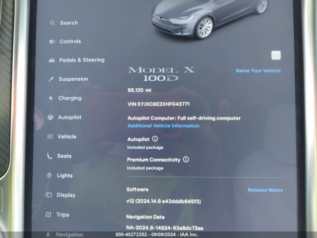 5YJXCBE2XHF043771 Tesla Model X 100d/75d/90d