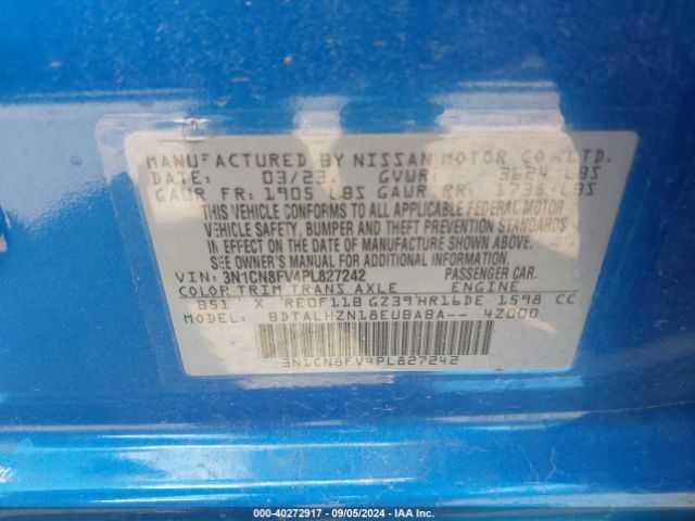 3N1CN8FV4PL827242 Nissan Versa 1.6 Sr Xtronic Cvt