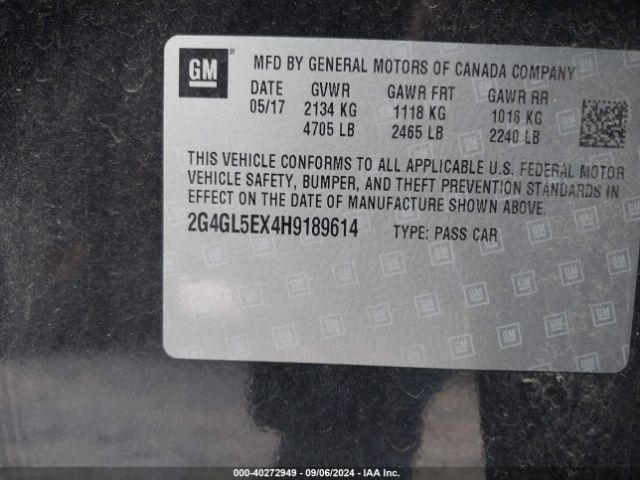 2G4GL5EX4H9189614 Buick Regal Turbo Sport Touring