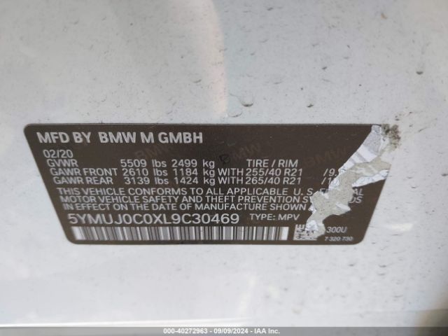 2020 BMW X4 M 5YMUJ0C0XL9C30469 Photo 8