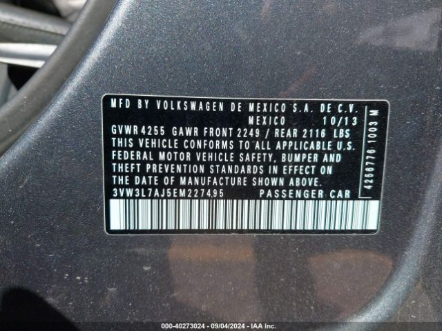 3VW3L7AJ5EM227495 Volkswagen Jetta 2.0l Tdi