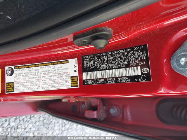 Toyota Prius Two 2017 JTDKBRFU5H3567820 Image 9