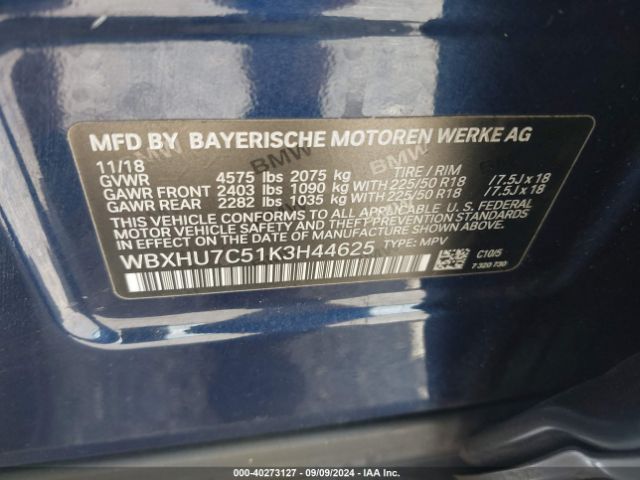 WBXHU7C51K3H44625 BMW X1 Sdrive28i