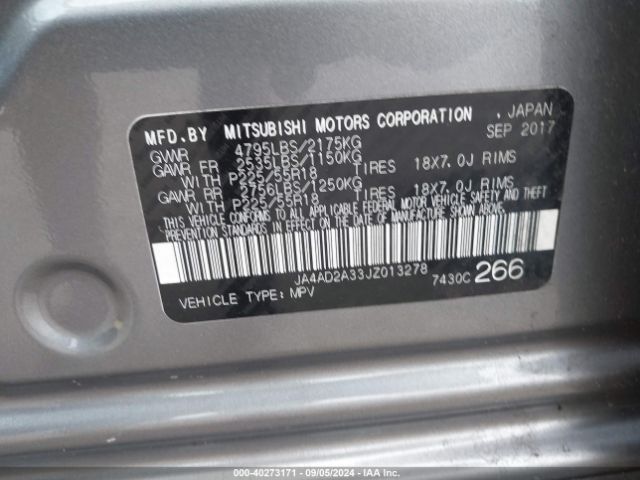JA4AD2A33JZ013278 Mitsubishi Outlander Es