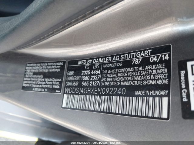 WDDSJ4GBXEN092240 Mercedes-Benz CLA 250 4MATIC