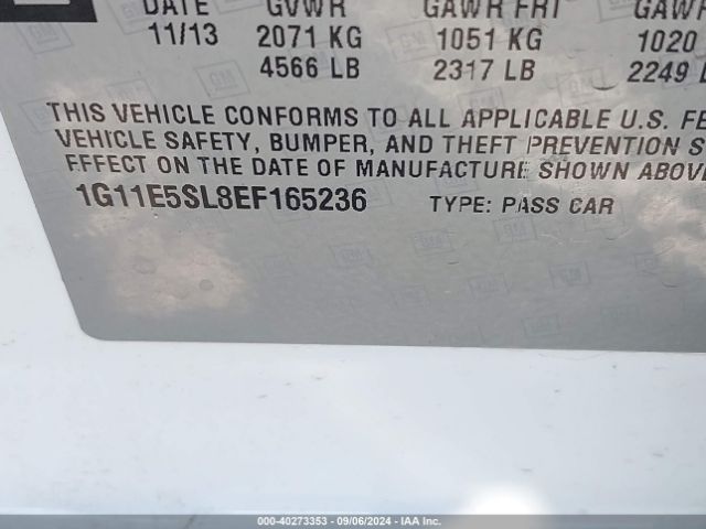 1G11E5SL8EF165236 Chevrolet MALIBU 2LT