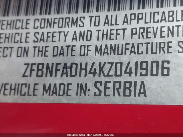 ZFBNFADH4KZ041906 Fiat 500L TREKKING