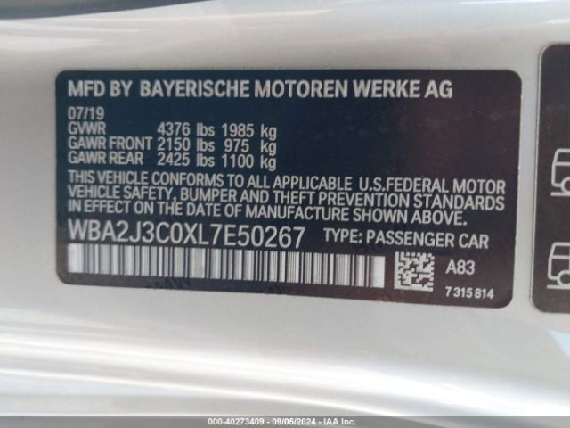 WBA2J3C0XL7E50267 BMW 230i Xdrive