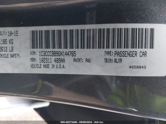 1C3CCCBB9GN144765 Chrysler 200 S