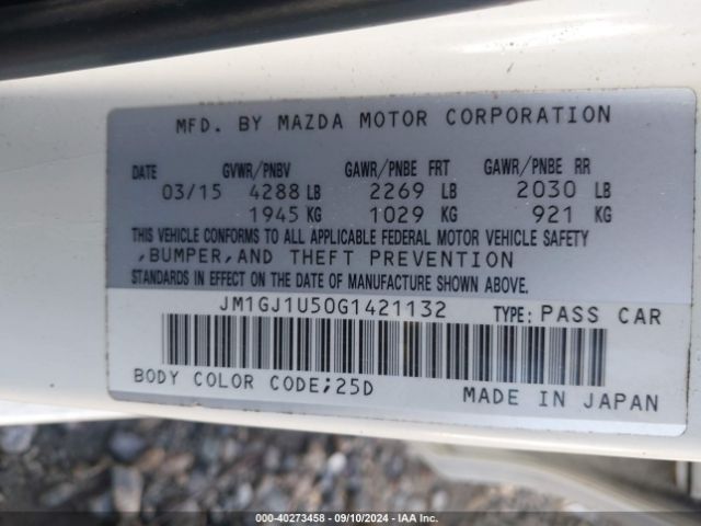 JM1GJ1U50G1421132 Mazda Mazda6 I Sport