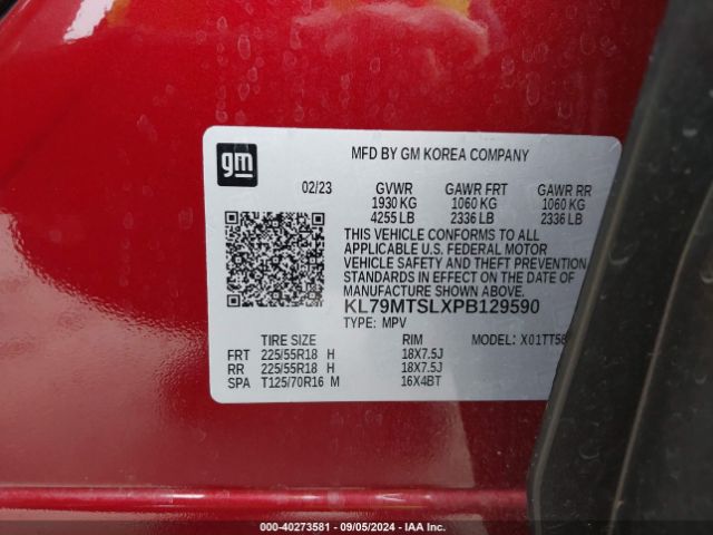 KL79MTSLXPB129590 Chevrolet Trailblazer Fwd Rs