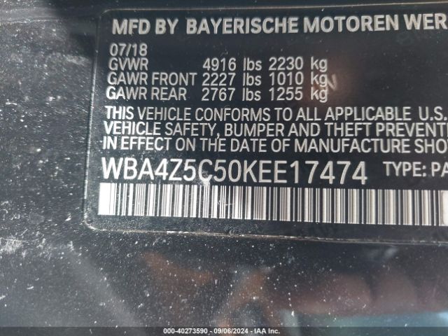 WBA4Z5C50KEE17474 BMW 440I