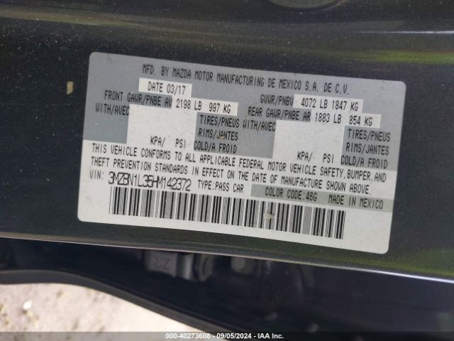3MZBN1L35HM142372 Mazda Mazda3 Touring 2.5