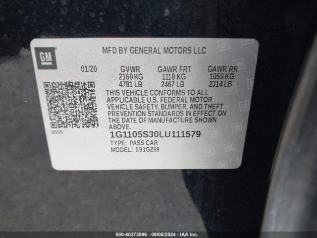 1G1105S30LU111579 Chevrolet Impala Fwd Premier