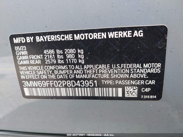 3MW69FF02P8D43951 BMW 330I