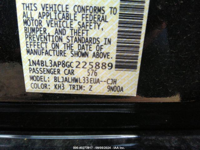 1N4BL3AP8GC225889 Nissan Altima 3.5 Sr