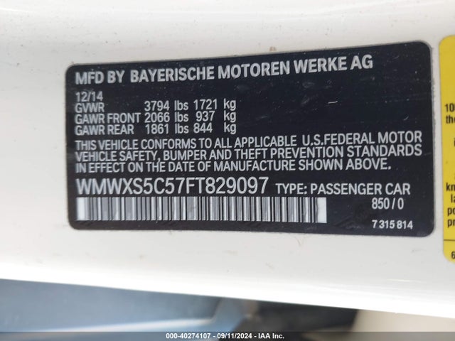 WMWXS5C57FT829097 Mini Hardtop Cooper