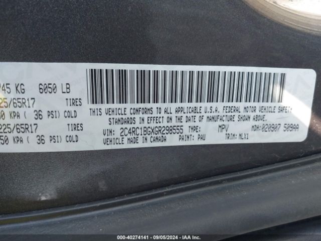 2C4RC1BGXGR298555 Chrysler Town & Country Touring