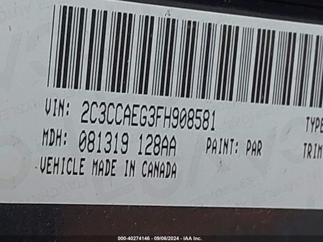 2C3CCAEG3FH908581 Chrysler 300C