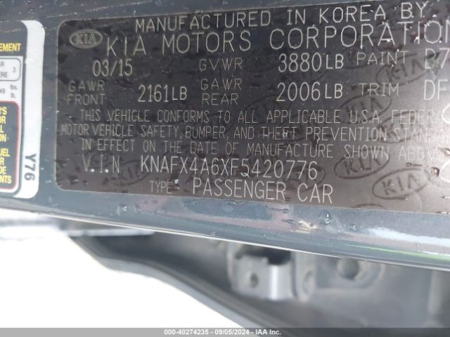 KNAFX4A6XF5420776 KIA FORTE LX
