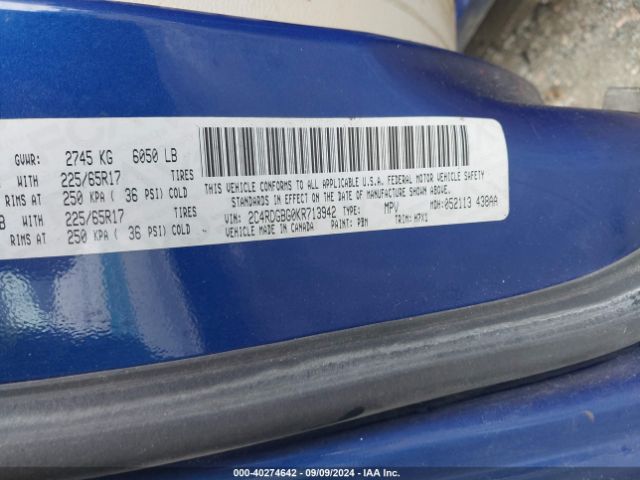 2C4RDGBG0KR713942 Dodge Grand Caravan Se