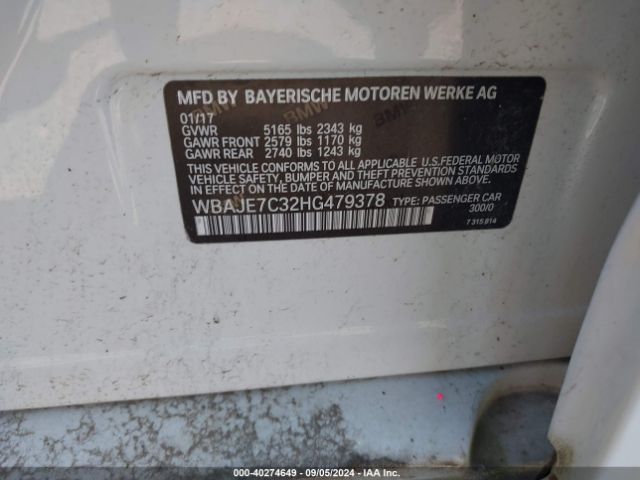 WBAJE7C32HG479378 BMW 540i Xdrive