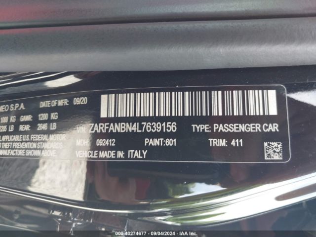 ZARFANBN4L7639156 Alfa Romeo Giulia Ti Awd