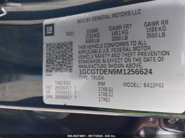 1GCGTDEN9M1256624 Chevrolet Colorado 4wd  Short Box Z71
