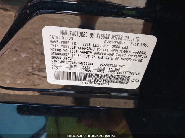 JN1EV7CR7PM542003 Infiniti Q50 Sensory Awd