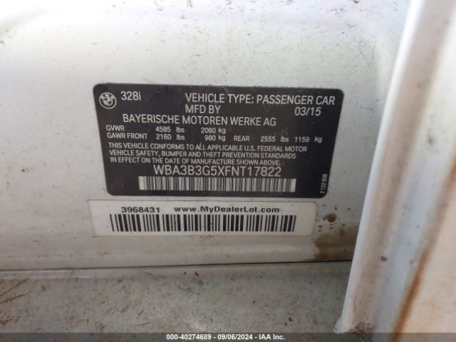 WBA3B3G5XFNT17822 BMW 328i Xdrive