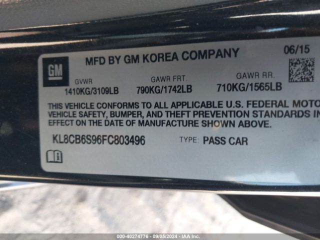 KL8CB6S96FC803496 Chevrolet Spark Ls Cvt