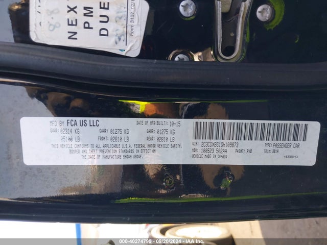 Dodge Charger Se 2016 2C3CDXBG1GH109873 Image 9